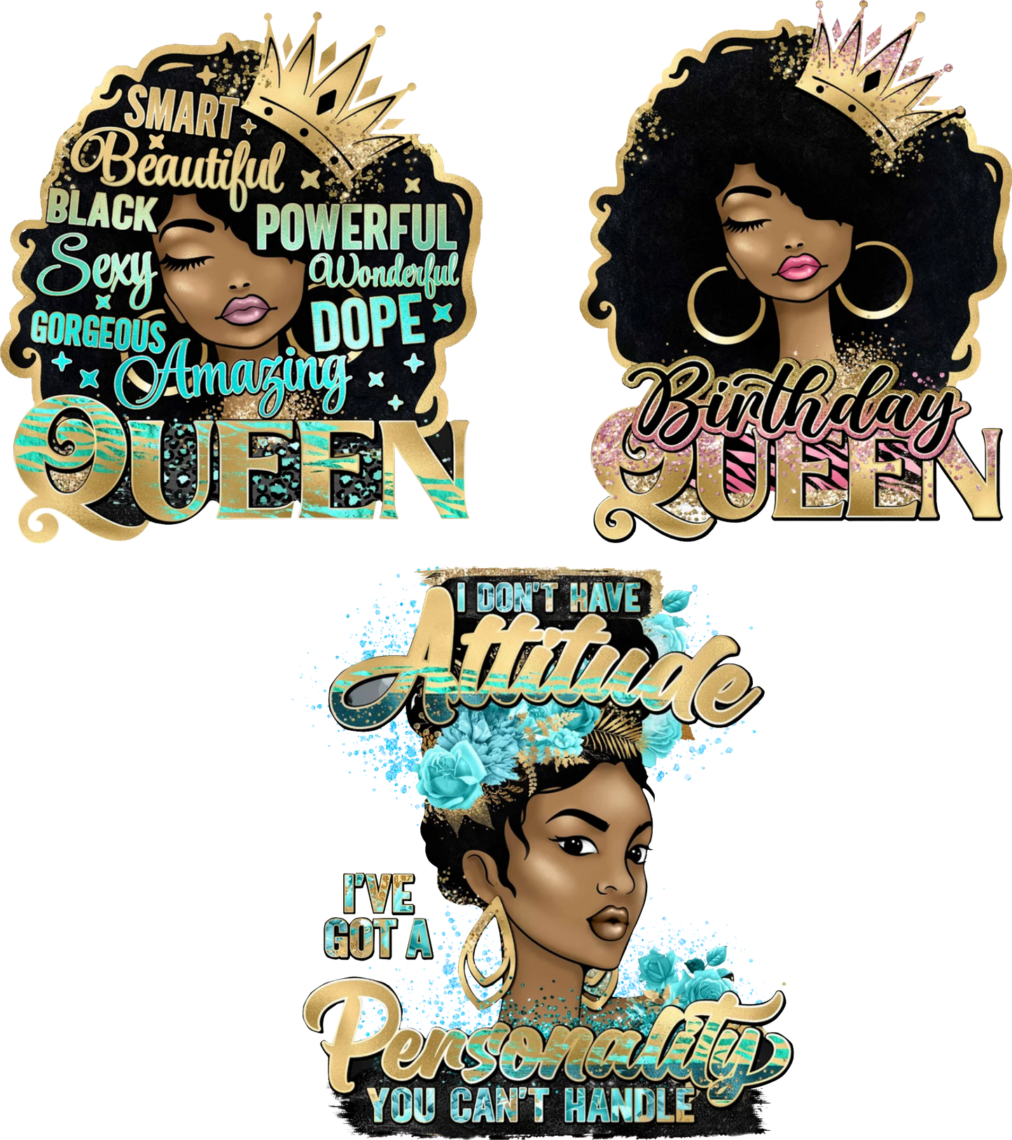 African American Queen DTF Transfers