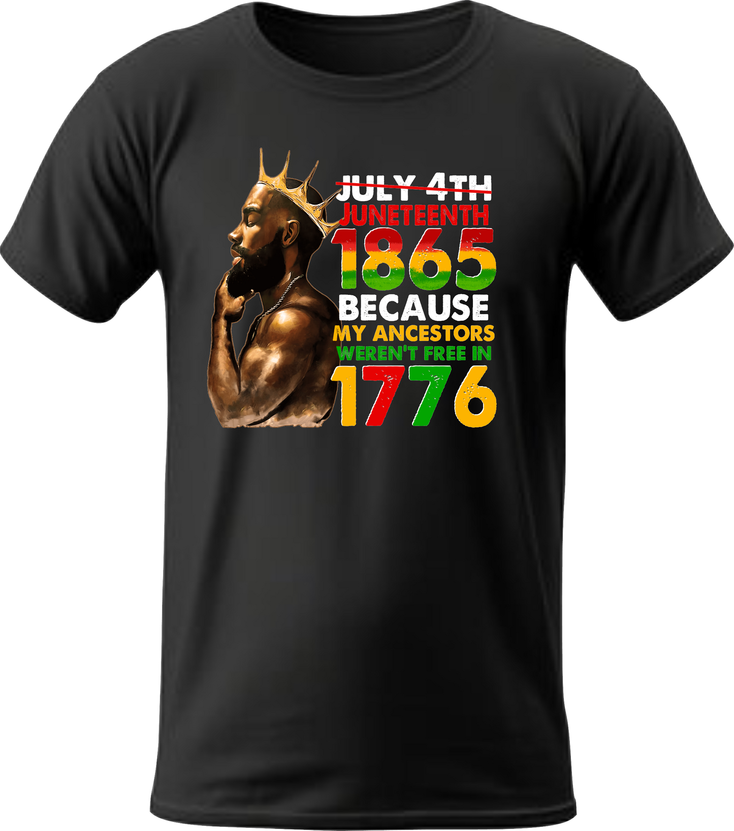 Juneteenth Male Black T Shirt