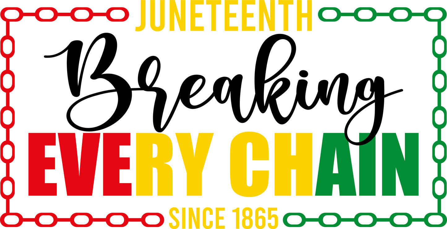 Juneteenth Breaking Every Chain DTF Transfer