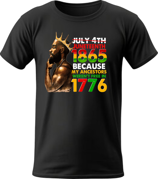 Juneteenth Male Black T Shirt